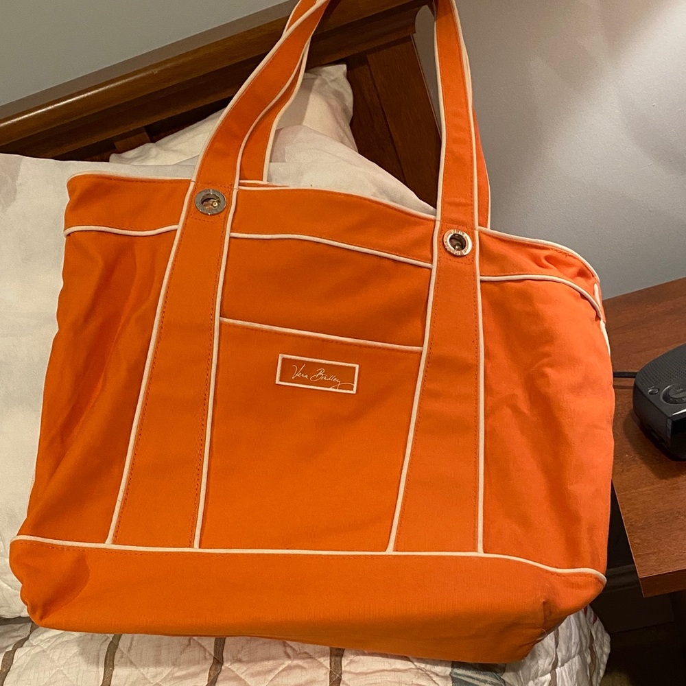 Vera Bradley Orange Tote with White Accent
